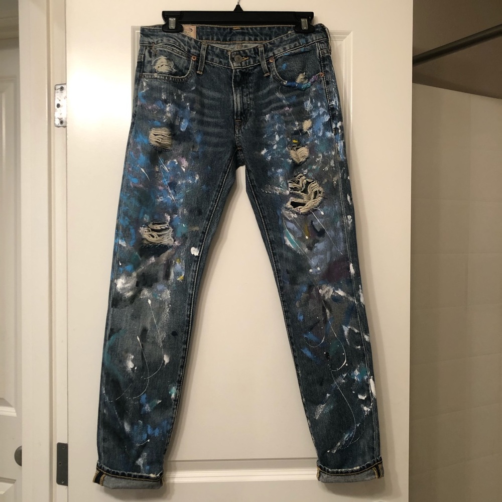 Ralph Lauren splatter paint boyfriend jean